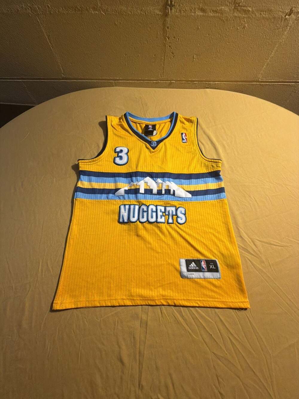 Adidas Ty Lawson Denver Nuggets #3 Gold NBA Basketball Jersey XL KIDS SIZES
